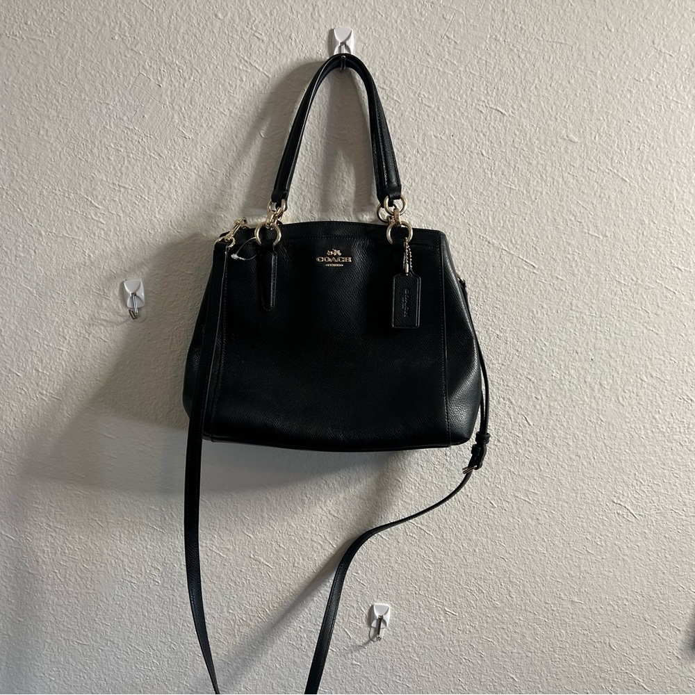 Coach Black Satchel Bag with Structured Design